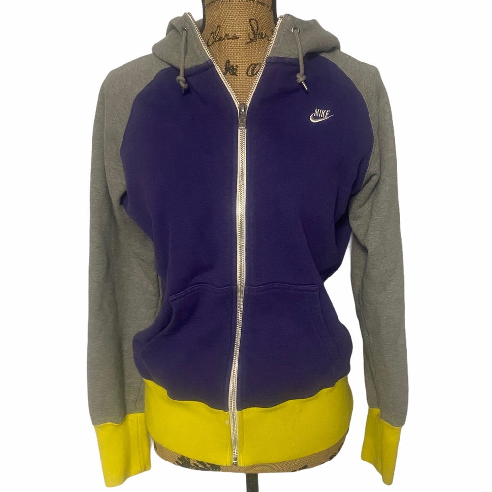 Nike tricolored thick hoodie jacket women’s large